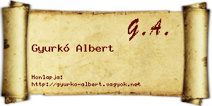 Gyurkó Albert névjegykártya